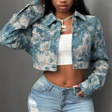 Print Long Sleeve Cardigan Jackets GFRT-42286TBG