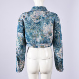 Print Long Sleeve Cardigan Jackets GFRT-42286TBG