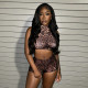 Leopard Print Tie Up Two Piece Shorts Set GDSF-J26ST137