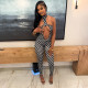 Polka Dots Print Backless Tight Jumpsuit GDSF-D26JP107