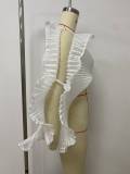 Ruffles See Through Press Pleated Top LSD-2813