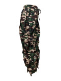 Camouflage Print Ruffles Patchwork Pants LSD-2719