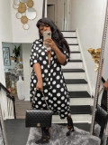 Print Short Sleeve Loose Jumpsuit HMS-5599