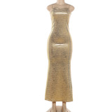 Sexy Solid Color Sling Maxi Dress XEF-K6D07104A