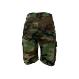 Loose Casual Camouflage Print Denim Shorts LSD-24421