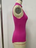 Solid Color Sleeveless Bodysuit 2 Piece Pants Set LSD-2737