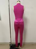 Solid Color Sleeveless Bodysuit 2 Piece Pants Set LSD-2737