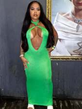 Solid Color Hollow Out Maxi Dress LSD-2755