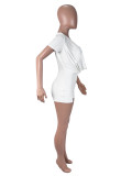 Deep V Neck Solid Color Romper SHD-9959