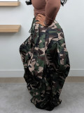 Camouflage Print Ruffles Patchwork Pants LSD-2719