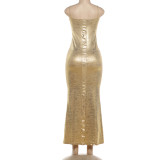 Sexy Solid Color Sling Maxi Dress XEF-K6D07104A