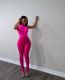 Solid Color Sleeveless Bodysuit 2 Piece Pants Set LSD-2737