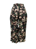 Camouflage Print Ruffles Patchwork Pants LSD-2719