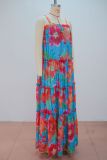 Loose Print Sling Maxi Dress GANY-LB3106