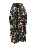 Camouflage Print Ruffles Patchwork Pants LSD-2719