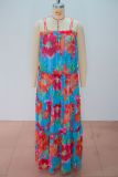 Loose Print Sling Maxi Dress GANY-LB3106