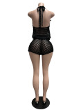 Knits Sleeveless Sequin Two Piece Shorts Set CM-60415