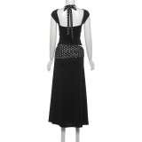 Polka Dots Print Tops Two Piece Skirts Set XEF-K6S07660A