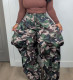 Camouflage Print Ruffles Patchwork Pants LSD-2719