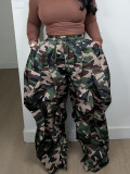 Camouflage Print Ruffles Patchwork Pants LSD-2719