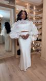Ruffles See Through Press Pleated Top LSD-2813