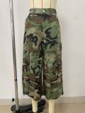 Camouflage Print Patchwork Loose Jeans LSD-2783