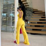 Polka Dot Print Sleeveless Top Two Piece Pants Set YNSF-8031