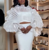 Ruffles See Through Press Pleated Top LSD-2813