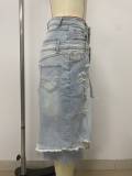 Fashion Holes Loose Denim Seventh Pants LSD-2669