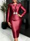 Plus Size Satin Beading Two Piece Skirts Set GKEN-AOW060353