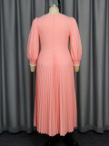 Plus Size Single Breasted Square Neck Maxi Dress GKEN-AM041206