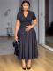 Solid Color Short Sleeve Maxi Dress GYLY-10997