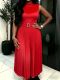 Plus Size Solid Color Press Pleated Maxi Dress GKEN-AM041123