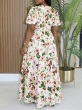 Print  Puff Sleeve Maxi Dress GYLY-11198