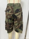 Zipper Camouflage Print Denim Short LSD-133811