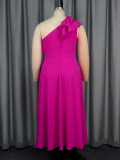 Plus Size Single Shoulder Hot Drill Maxi Dress GKEN-AM041037