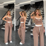 VIP1 Print Sling Tank Top Two Piece Pants Set QKYF-71640