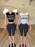 VIP1 Pre Order: About 7 work days shipping Letter Print Two Piece Shorts Set YUEM-202623