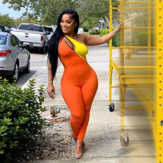 Hollow Out Single Shoulder Sport Jumpsuit LSD-2643