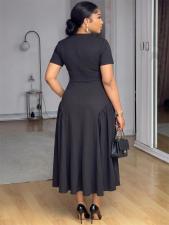 Solid Color Short Sleeve Maxi Dress GYLY-10997