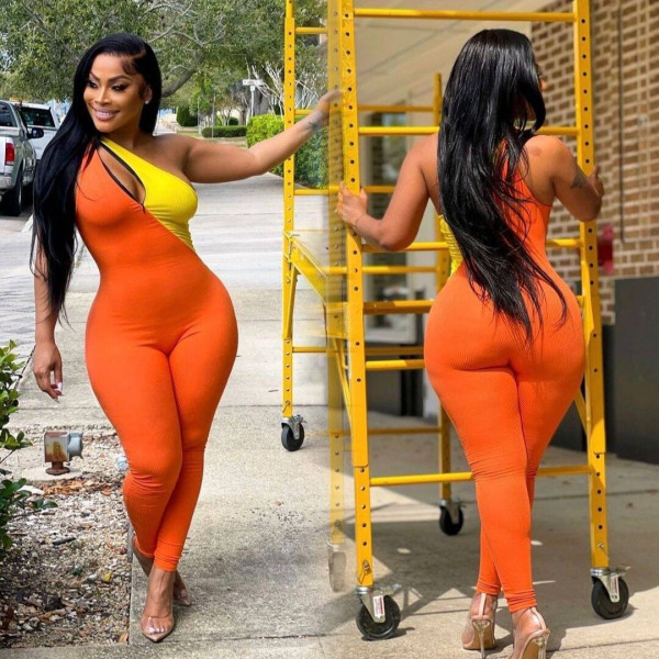 Hollow Out Single Shoulder Sport Jumpsuit LSD-2643