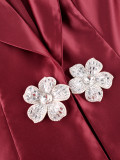 Plus Size Satin Beading Two Piece Skirts Set GKEN-AOW060353