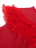Plus Size Solid Color Press Pleated Maxi Dress GKEN-AM041123