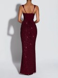 Sexy Sequin Sling Maxi Dress GWSD-D1995141