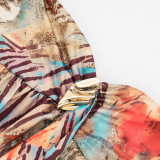 Print Off Shoulder Mini Dress GSZM-D26DS100