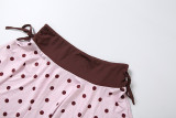 Sleeveless Sling Tank Top Polka Dot Print Skrit Suit GZJQ-K6S06875A
