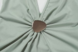 Halterneck Deep V Neck Backless Maxi Dress GWSD-D1995197