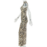 Leopard Print Sleeveless Maxi Dress GJYO-JD305233