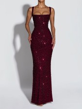 Sexy Sequin Sling Maxi Dress GWSD-D1995141