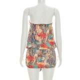 Print Off Shoulder Mini Dress GSZM-D26DS100